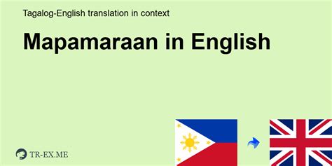 Mapamaraan In English