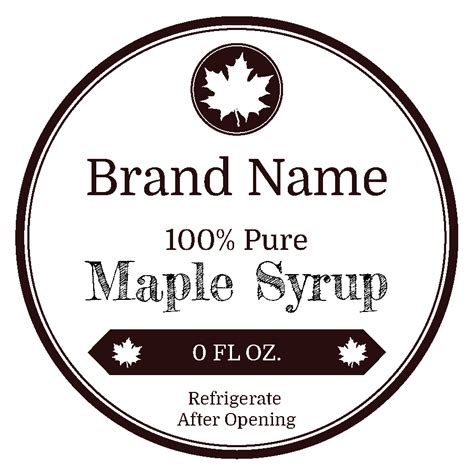 Maple Syrup Labels Templates
