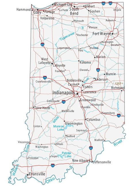 Landkarte Indiana (Politische Karte) Karten und