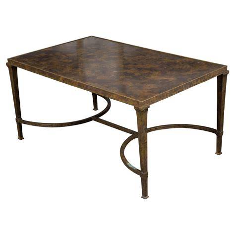 Marble And Bronze Coffee Table