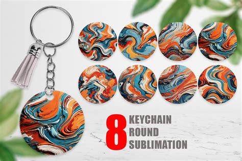 Download Marble Colorful Sublimation Keychain Cameo
