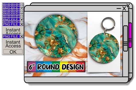 Download Marble Design Round Keychain Commercial Use DXF Files