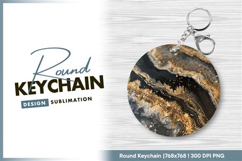 Download Marble Design Round Keychain Silhouette For Crafts