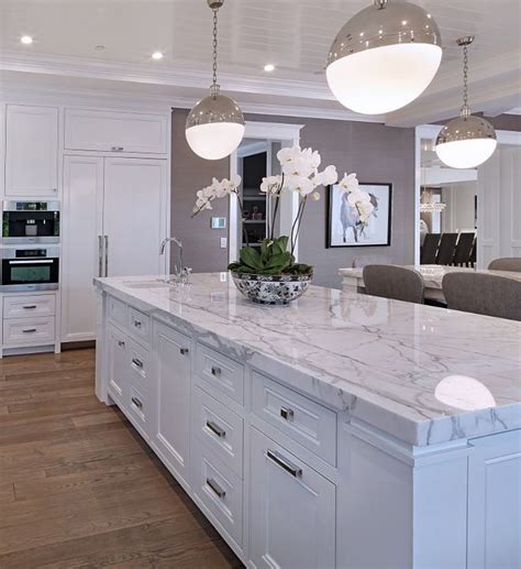 50 Kitchen Island Design Ideas With Marble Countertops SWEETYHOMEE