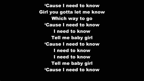 Marc Anthony I Need to Know Lyrics