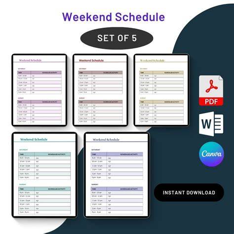 Marc Printable Weekend Schedule
