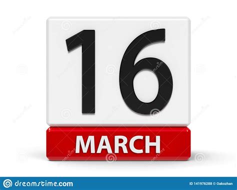 March 16th Calendar