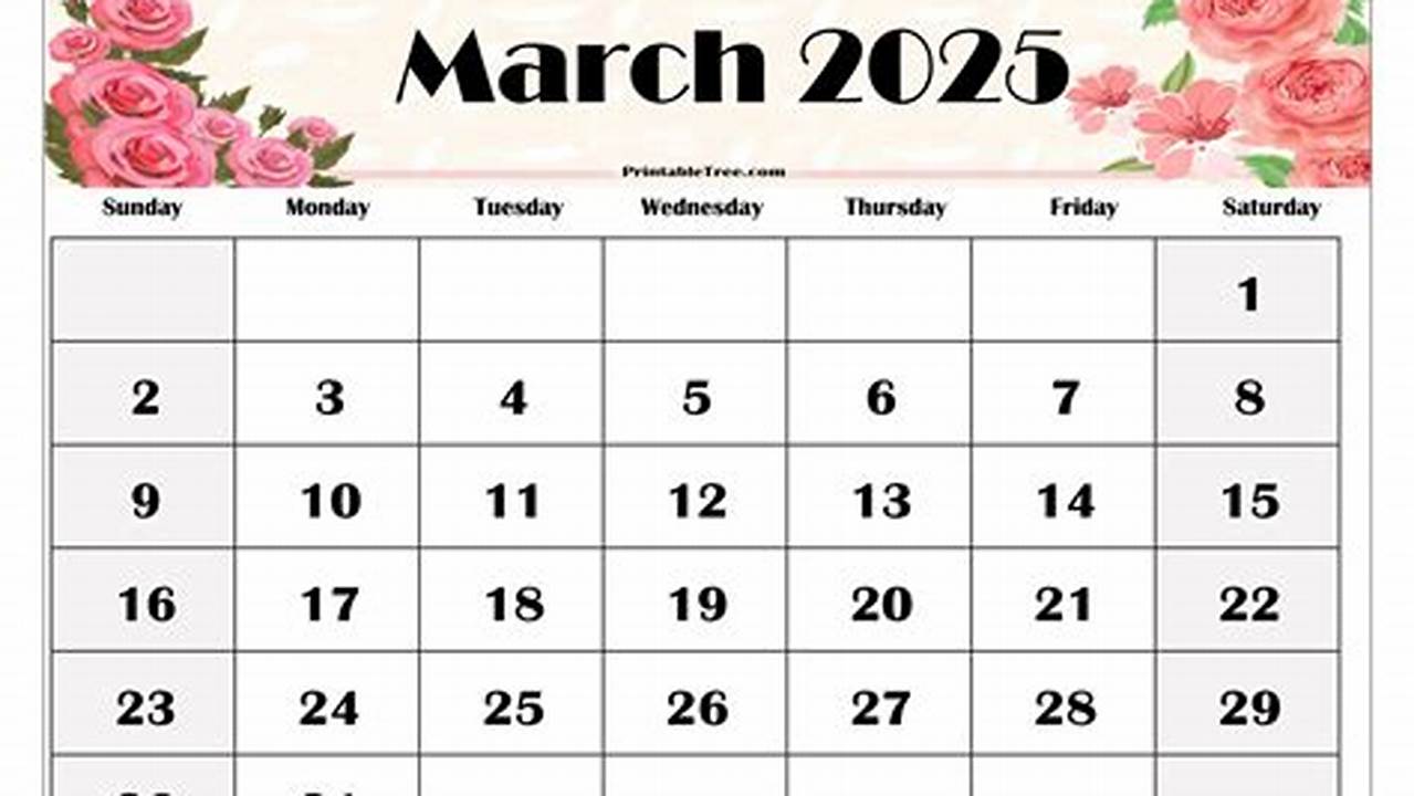 March 2025 Calendar Printable With Notes