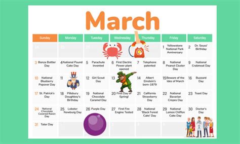 March Calendar Themes