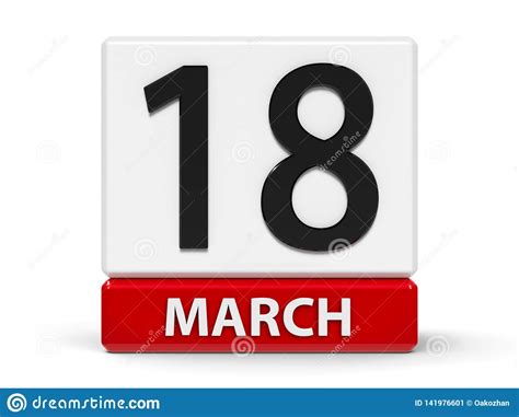 March 18th Calendar