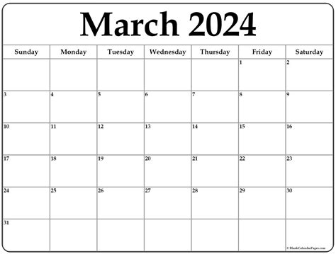 March 2023 Blank Printable Calendar