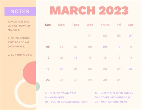 Saint Barthelemy March 2023 Calendar with Holidays