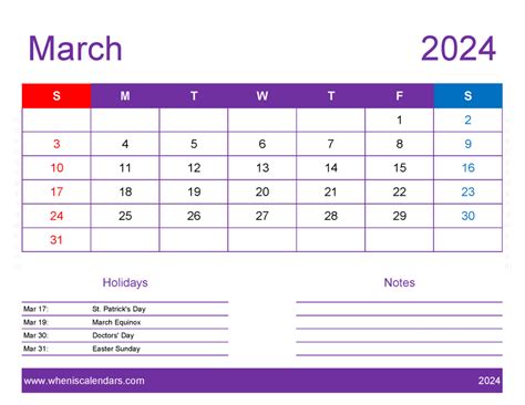 March 2024 Calendars To Print