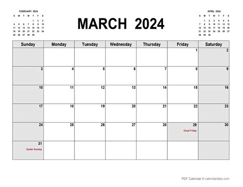 March 2024 Printable Calendars-Free Images