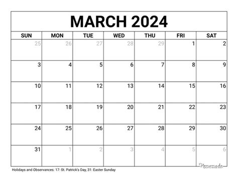 March 29 Calendar