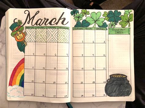 March Calendar Bullet Journal