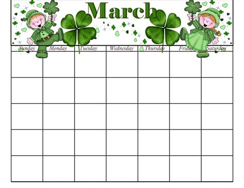 March Theme Calendar