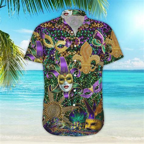 Get Festive with Our Stylish Mardi Gras Button Down Shirt