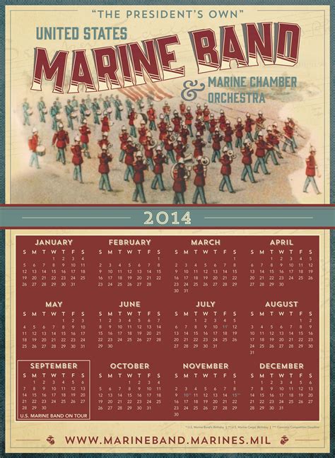 Marina Band Calendar