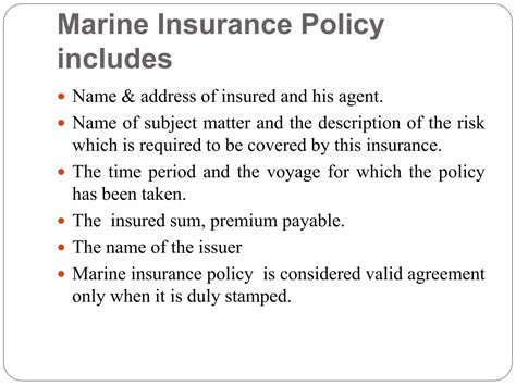 Marine Insurance Policy Conditions