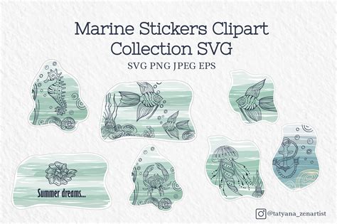 Download Marine Stickers Clipart Collection For Cricut