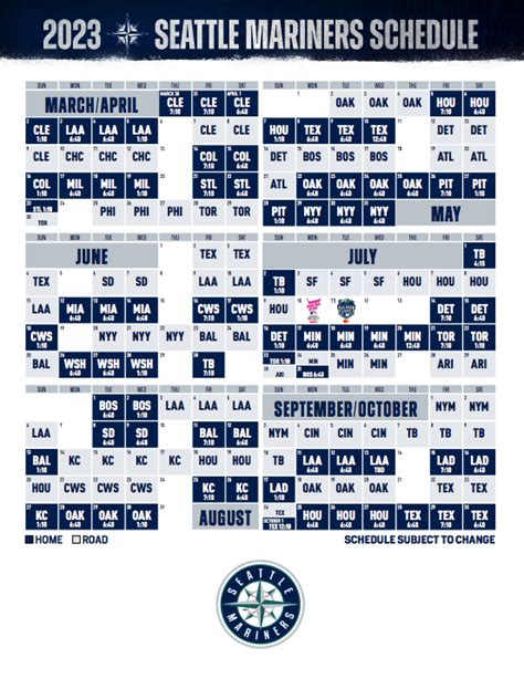 Mariners Baseball Schedule 2023