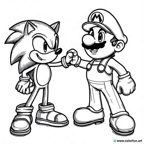 Mario And Sonic Coloring Pages