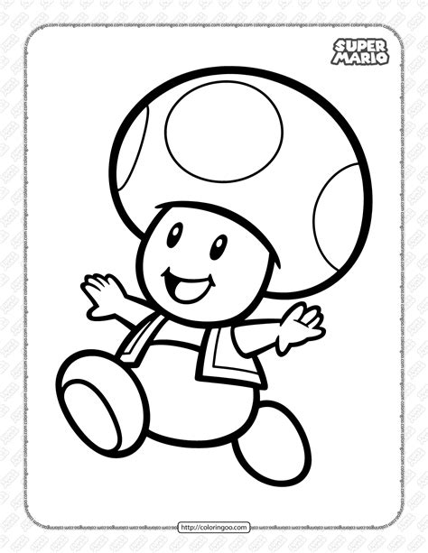 Mario And Toad Coloring Pages