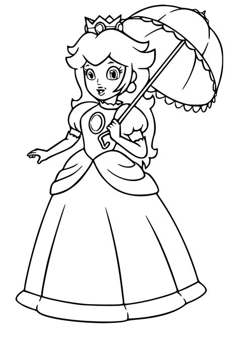 Mario Coloring Pages Princess Peach