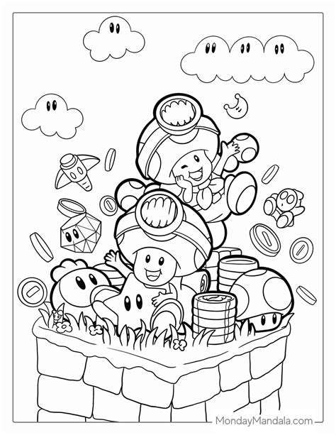 Mario Coloring Pages Toad