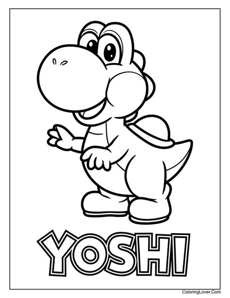 Mario Coloring Pages Yoshi
