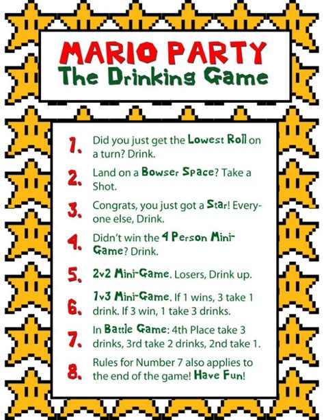 Get Tipsy with Mario: Ultimate 10-Player Party Drinking Game!