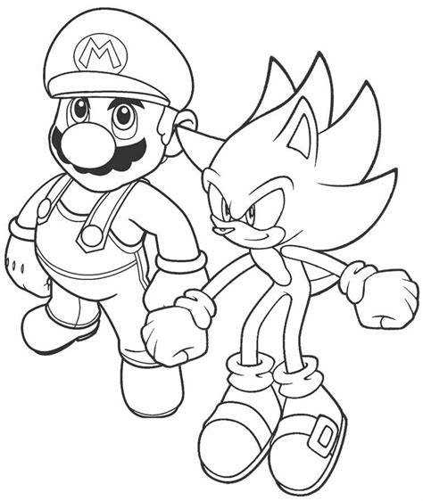 Mario Sonic Coloring Pages
