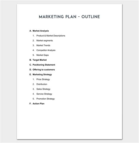 Marketing Outline Template
