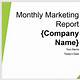 Marketing Report Template Ppt