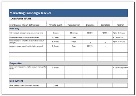 Marketing Campaign Tracker Template MS Excel Excel Templates Marketing report template