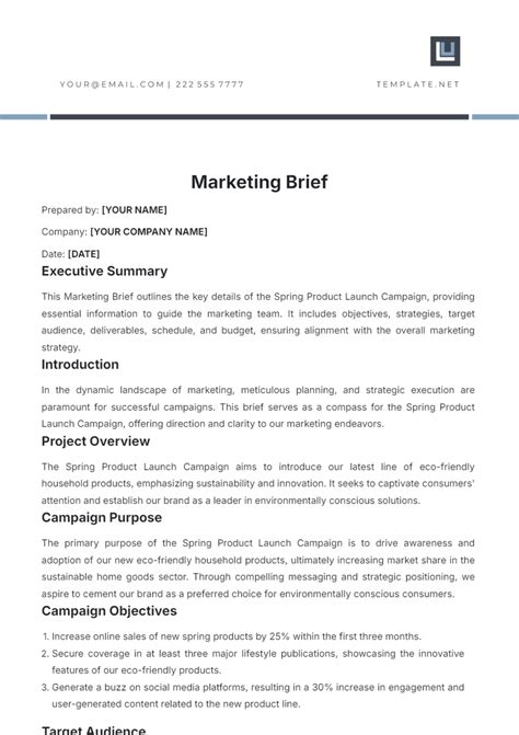 Marketing Brief Templates