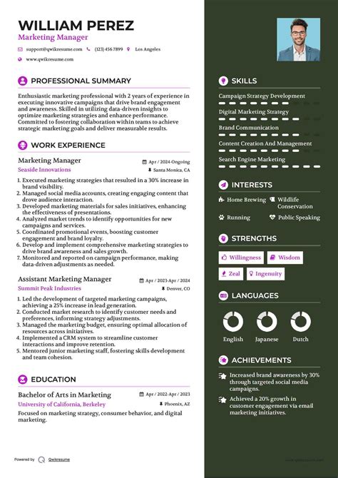 Marketing Manager Resume Sample Doc