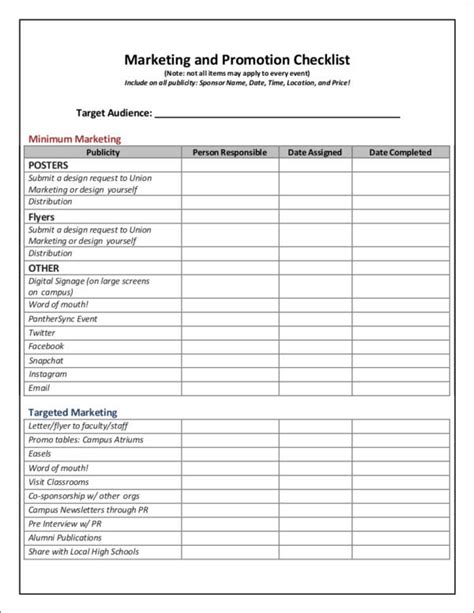 25+ FREE Marketing Checklist Templates [Edit & Download]