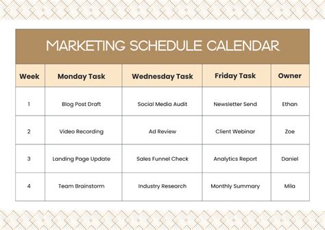 Content Marketing Calendar Templates at