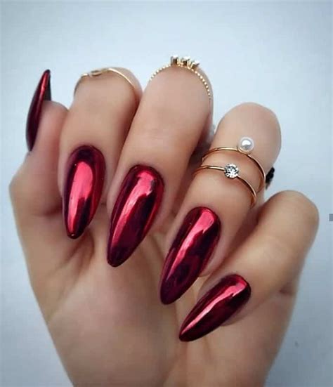 Get The Trendy Look With Maroon Chrome Nails In 2023