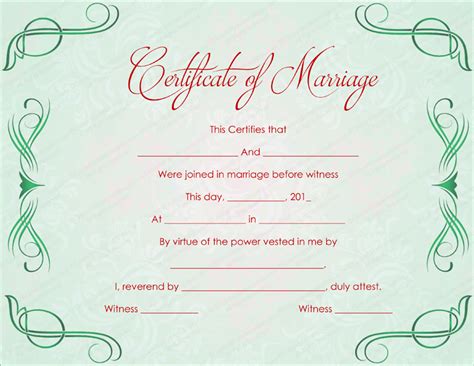 Marriage Certificate Template 22+ Editable (For Word & PDF Format)