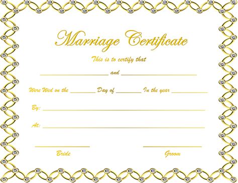 Marriage Certificate Free Printable
