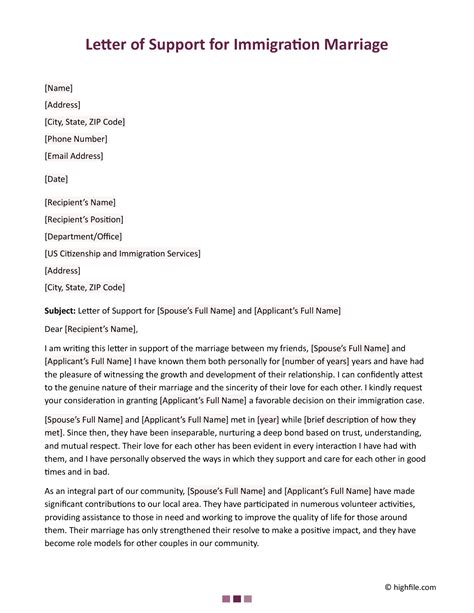 Marriage Letter for Immigration: How to Write a Compelling Letter of Support for Your Spouse's Visa Application