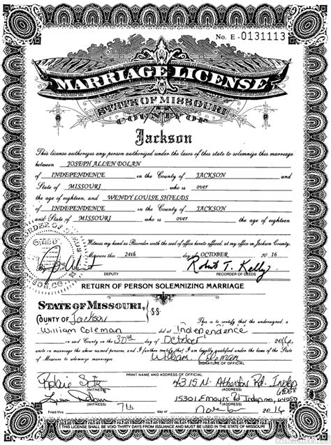 Get Inspired: A Marriage License Example for a Perfect Wedding Ceremony