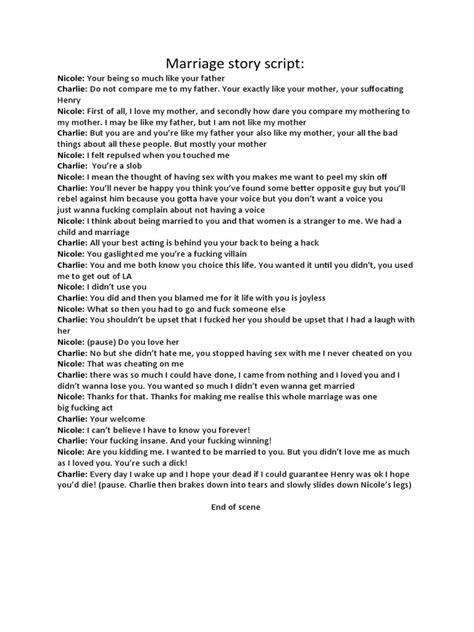 Unveiling the Untold Secrets: Analyzing the Marriage Story Script