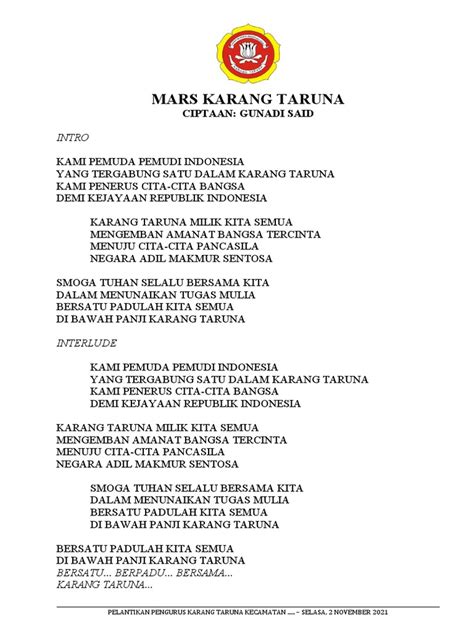 Mars Karang Taruna