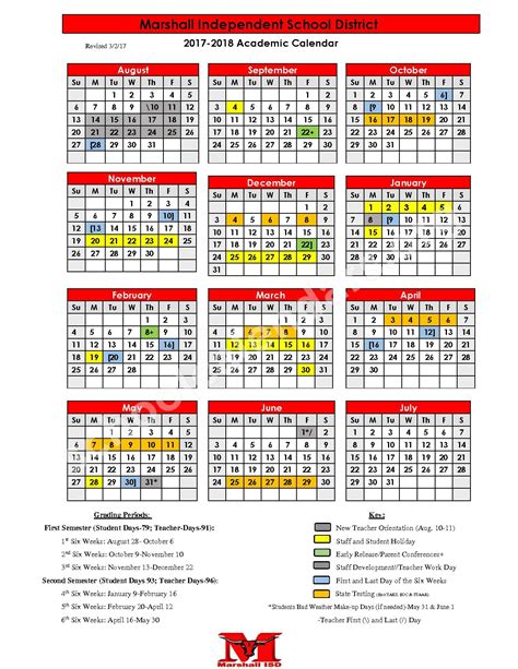 Marshall Isd Calendar