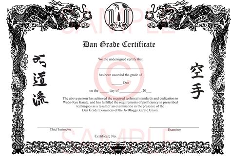 Martial Arts Certificate Template
