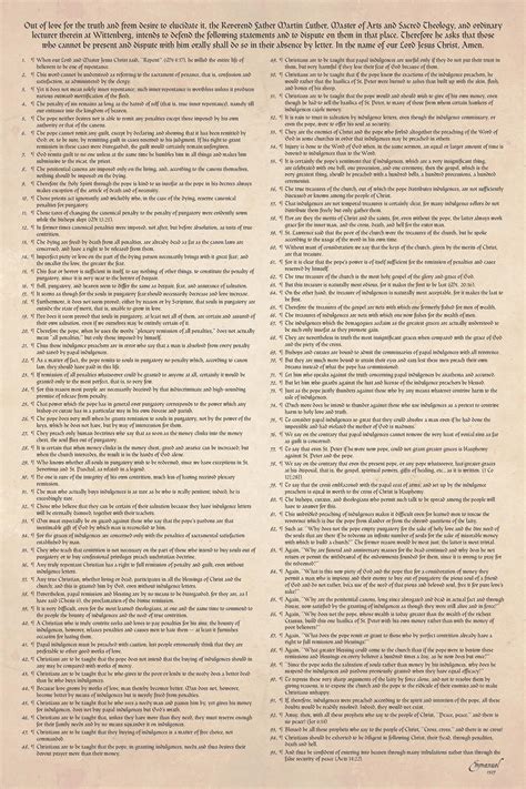 Martin Luther 95 Theses Printable